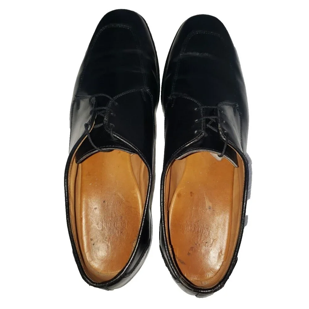 Allen Edmonds Burton Men's Bicycle Toe Dress Shoes Size 12 D Leather Black
